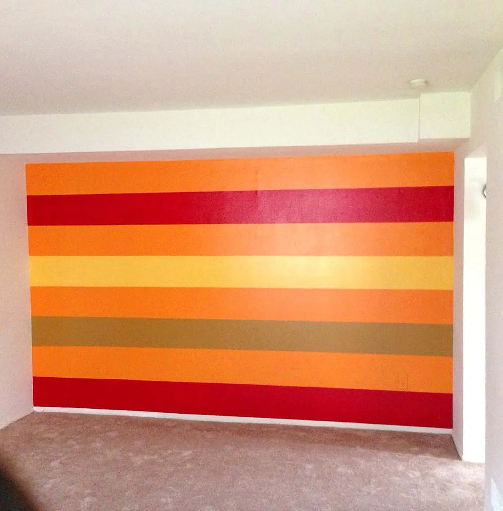 Custom stripe feature wall — Maximum Painting Solution project