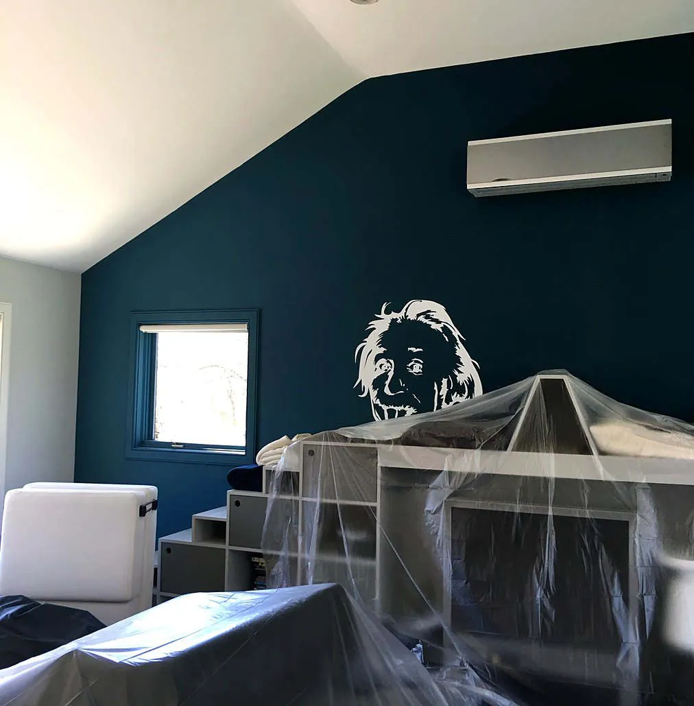 Deep teal gable wall — Maximum Painting Solution project