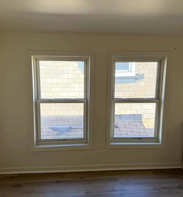 Walls, cabinets, and stair risers — Bedroom walls and casing